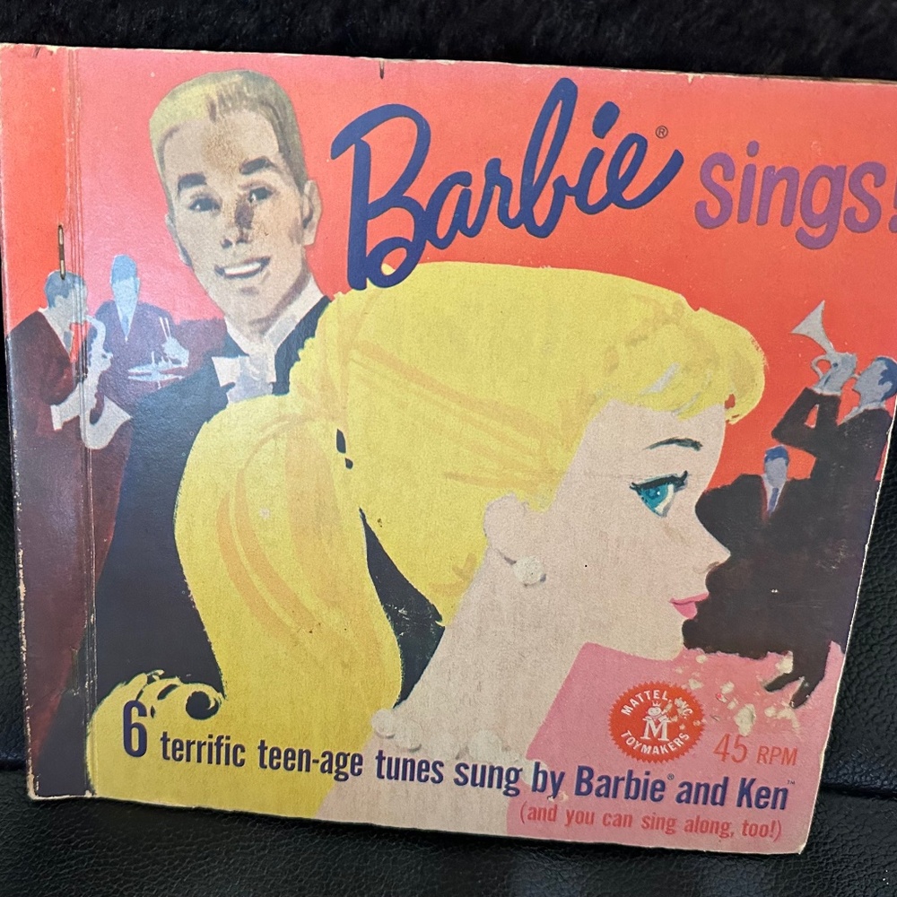 (3) 45 rpm set of records with accompanying Book of Barbie..
